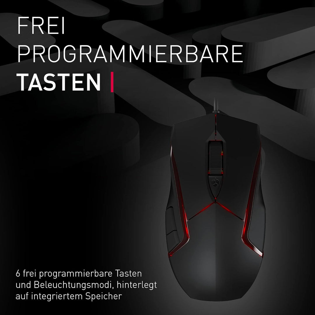 CHERRY MC 3.1, kabelgebunde Gaming-Maus, hochpräziser optischer 5.000 dpi Pixart-Sensor, 6 frei prog
