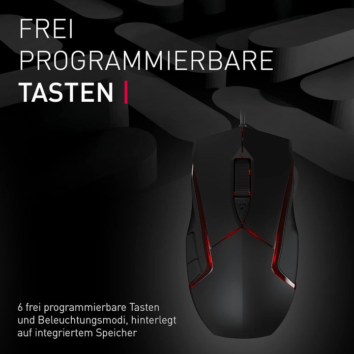 CHERRY MC 3.1, kabelgebunde Gaming-Maus, hochpräziser optischer 5.000 dpi Pixart-Sensor, 6 frei prog