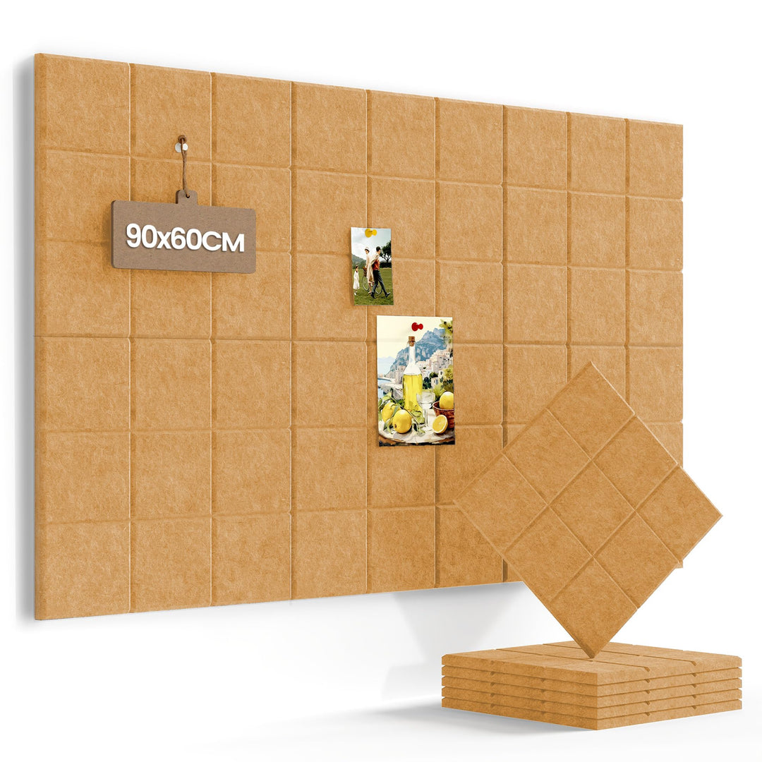 Uoisaiko Grosse Filz Pinnwand Selbstklebend mit 30 Pinnnadeln, 6 Stück 30x30cm Filzboard Memotafeln