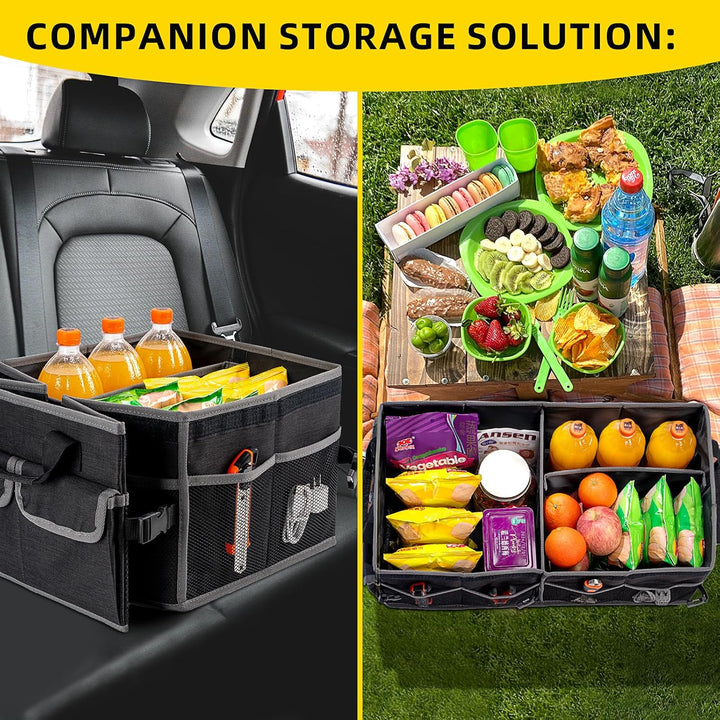 YBCPACK Auto Kofferraum Organizer mit Deckel [60L] - Stabil & Rutschfes - Faltbar Kofferraumtasch au