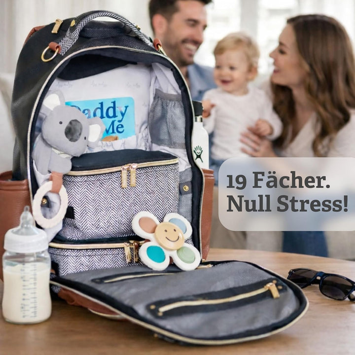Itzy Ritzy Wickeltaschen-Rucksack – Boss Plus Baby-Rucksack mit grossem Fassungsvermögen und 19 Tasc