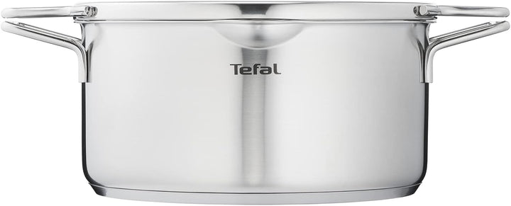 Tefal Nordica H852S655 Kochtopf, 6-teilig, 18/20/24 cm, Edelstahl + Glasdeckel, Ausgiesser, einfache