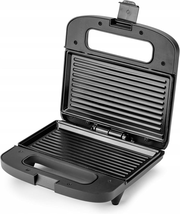 QuickBite Toaster, Sandwichmaker, Sandwich, Antihaftbeschichtung, 1000W, Panini, Schwarz Schwarz 24,