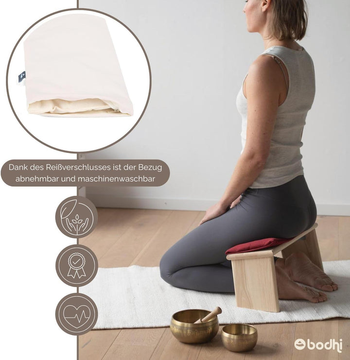 Bodhi Meditationsbank Auflage | Sitzauflage aus Baumwolle | Bequeme & Weiche Polsterung | Sitzunterl