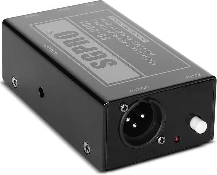 SGPRO Active Direct Box, DI-Box zur Aufnahme von Signalen für Musikinstrumente wie Gitarre und Bassg