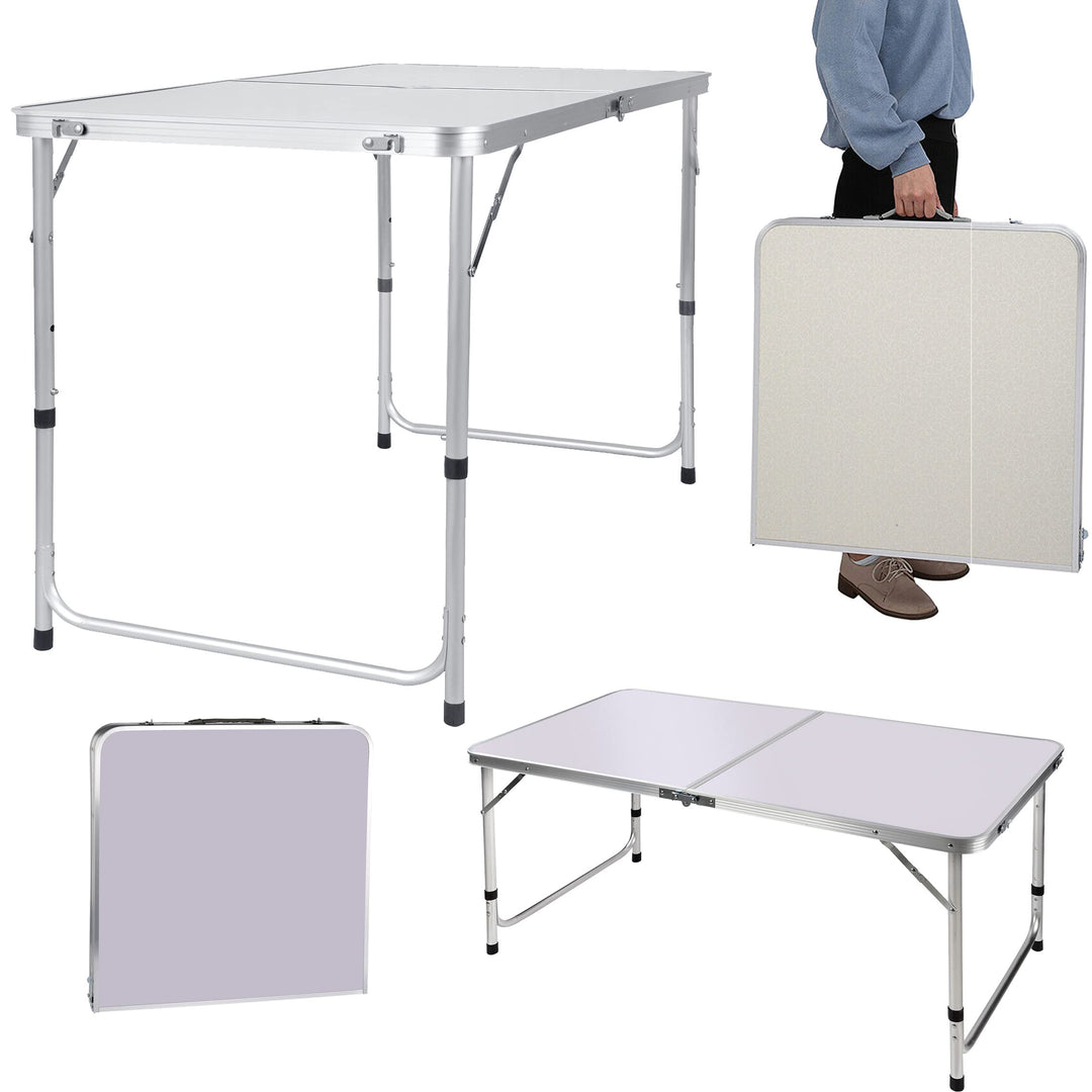 Klappbarer Esstisch aus Aluminium, rechteckig, für Haushalt, kleiner Wohnung, Wohnzimmer, Schlafsaal
