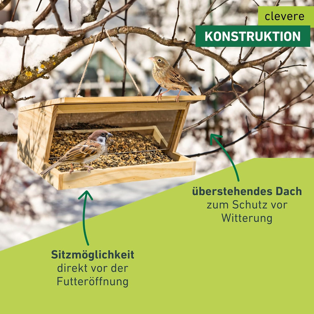 Windhager Vogelfuttersilo Pultdach XXL, Vogelhaus, Futterhaus für Vögel, Vogelhäuschen, Nistkasten V