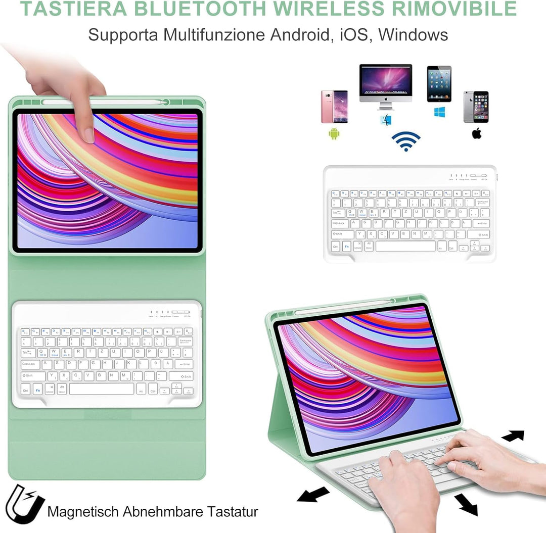 IVEOPPE Tastatur Hülle für Xiaomi Redmi Pad Pro 12,1 Zoll 2024, Bluetooth Magnetisch Abnehmbare Keyb