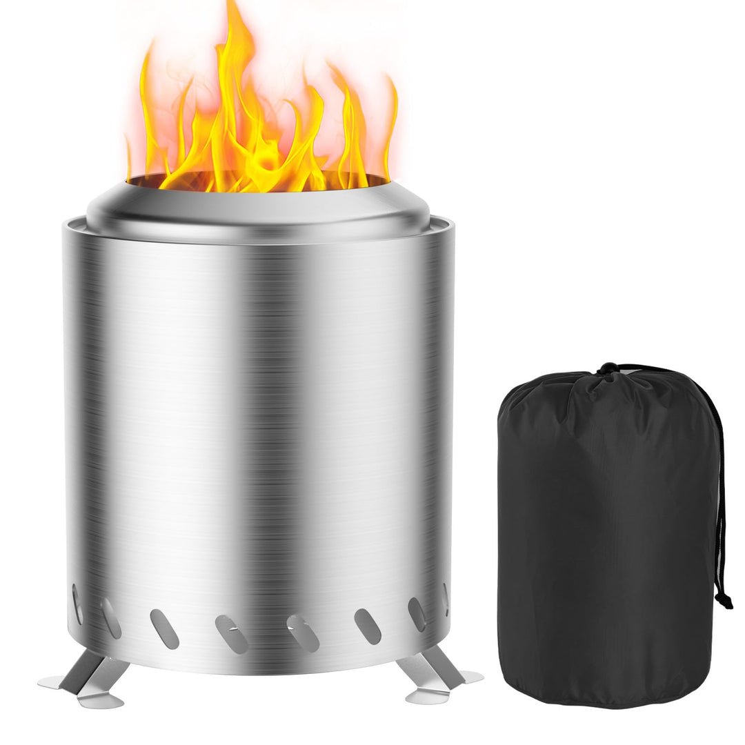 Feuerschale Outdoor, Fillis Rauchfreie Feuerstelle 16x16x20,5cm Edelstahl Feuertonne Feuerkorb Mini