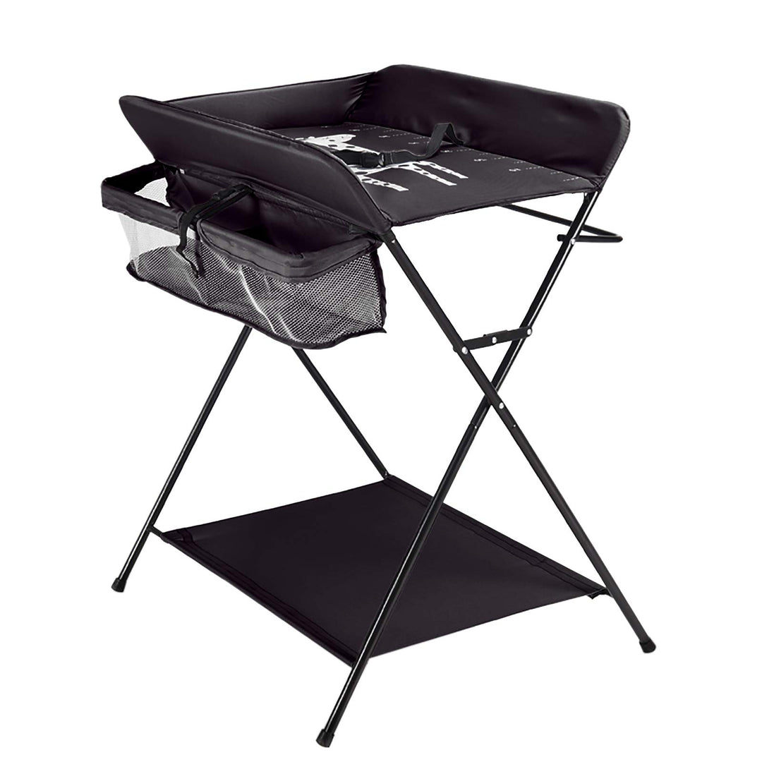 Klappbare Baby Wickelkommode, Wickeltisch mit Ablageflächern, Kissen mit Höhenskala, Breiter Wickelt