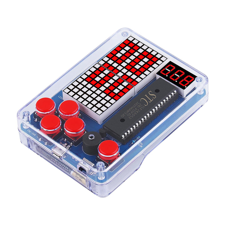DIY Spielekonsole Löten Bausatz, Elektronik Baukasten DIY Elektronik Lötübungsset mit Acrylgehäuse H