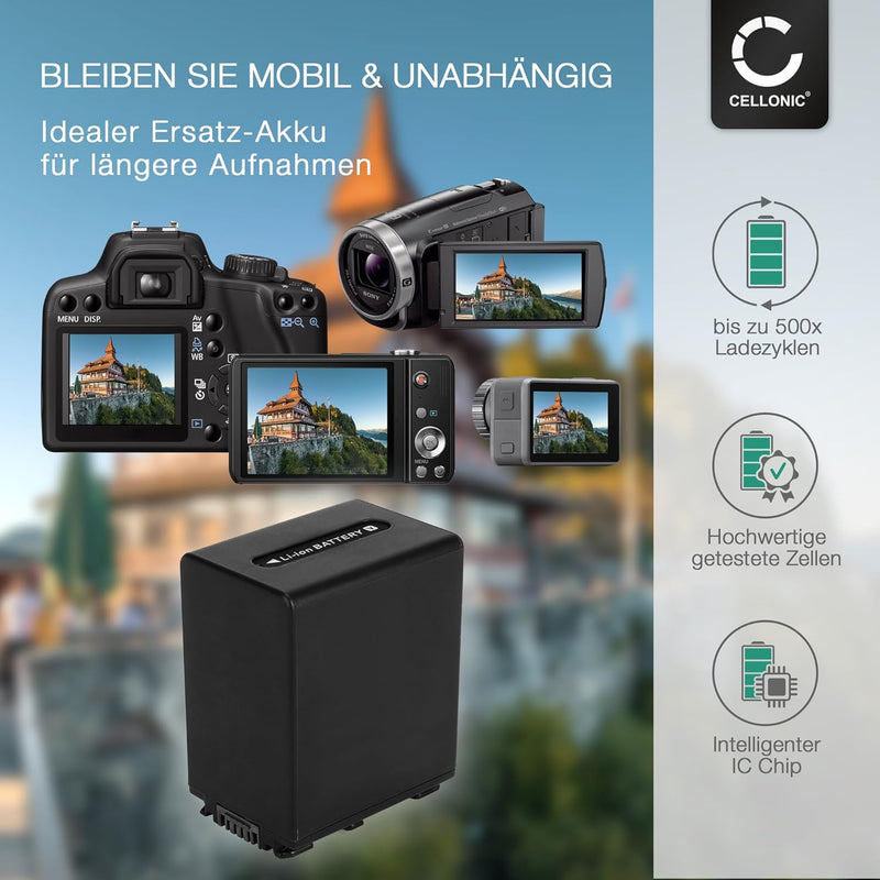 CELLONIC® Kamera Ersatzakku NP-FV90 für Sony FDR-AX33, HDR-CX625, FDR-AX100, FDR-AX700, PXW-X70, HDR