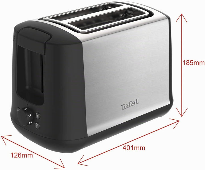 Tefal TT340830 2 Scheiben/E 850 W Schwarz, Edelstahl Toaster
