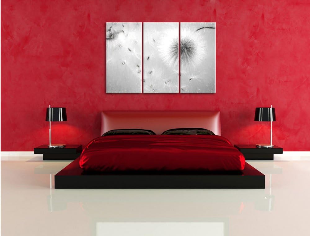 Pixxprint Pusteblumen in Bewegung Kunst als Leinwandbild/Grösse: 3 Teilig (120x80) / Wandbild/Kunstd