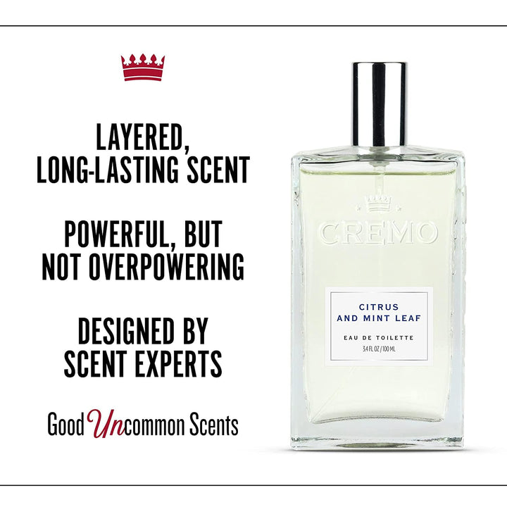 CREMO CITRUS & MINT LEAF Geschenk Set für Männer - Eau de toilette 100ml + Gel Douche 473ml - frisch