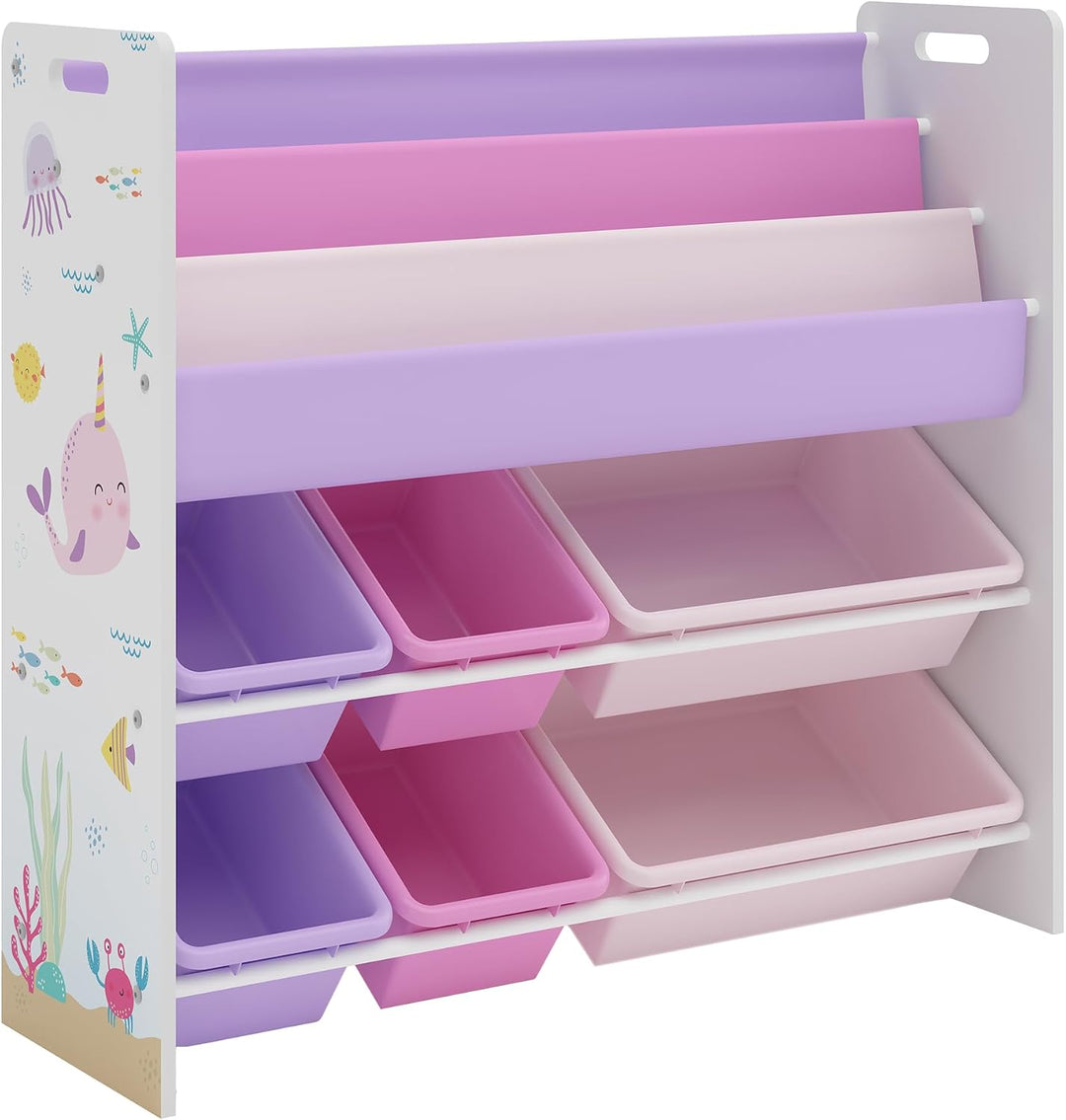 [en.casa] Kinderregal Rødøy Bücherregal für Kinder mit 6 Kisten Spielzeugregal 78 x 86 x 27 cm Spiel