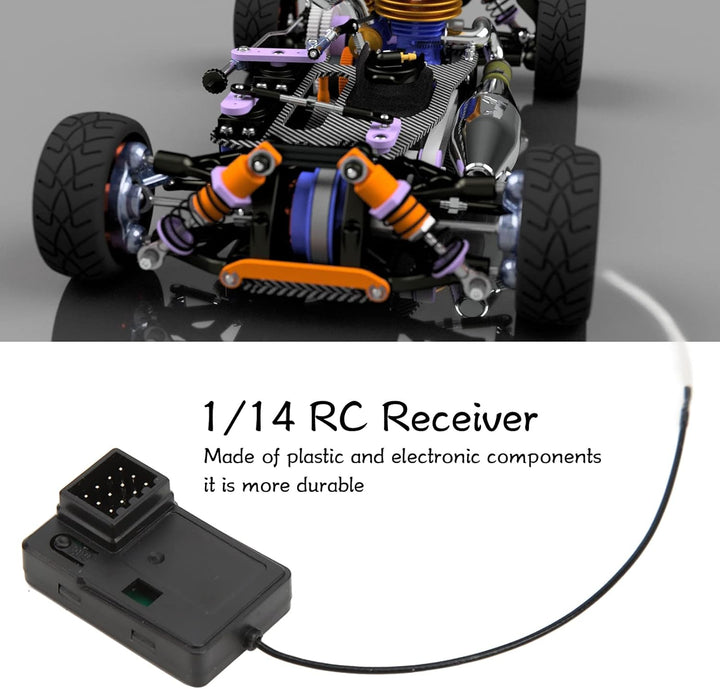 Oumefar RC-Car-Empfänger, 4-Kanal-Empfänger Schwarz 4-Kanal-Empfänger für 144010 für 124016 124017,