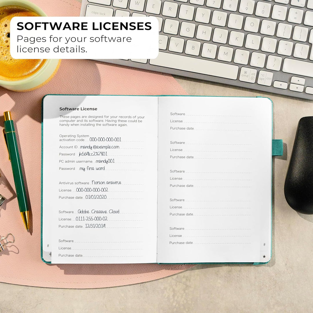 Clever Fox Passwortbuch mit Registerkarten - Adress- und Passwort-Organisationsbuch mit alphabetisch