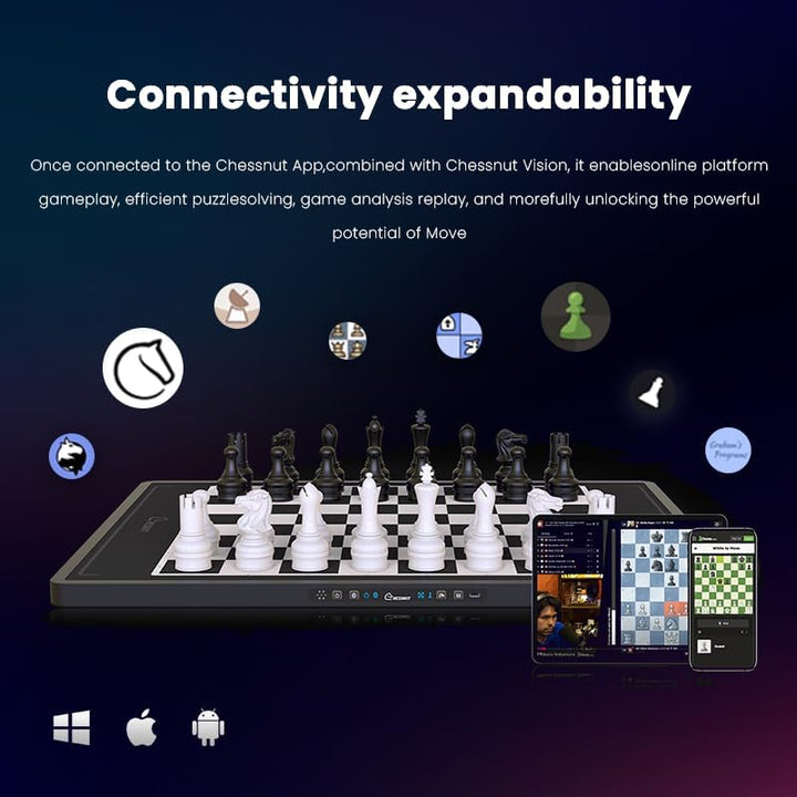 Chessnut Move Roboter-Schachbrett mit voller Stückerkennung, automatisierter Stückbewegung, Sprachst