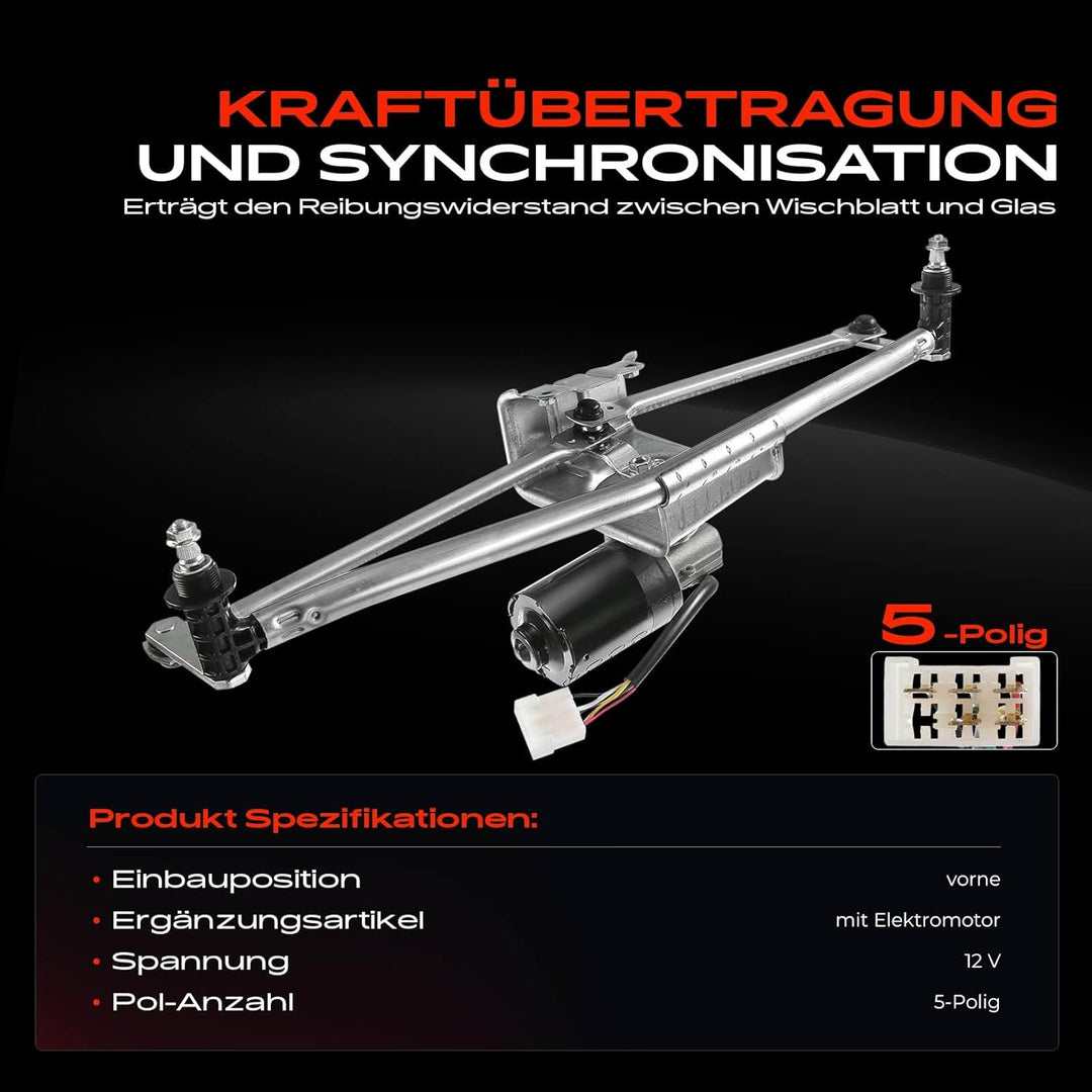 Frankberg Wischergestänge mit Wischermotor Vorne für Sprinter 2 901, 902 Sprinter 3-T 903 LT 28-35 I