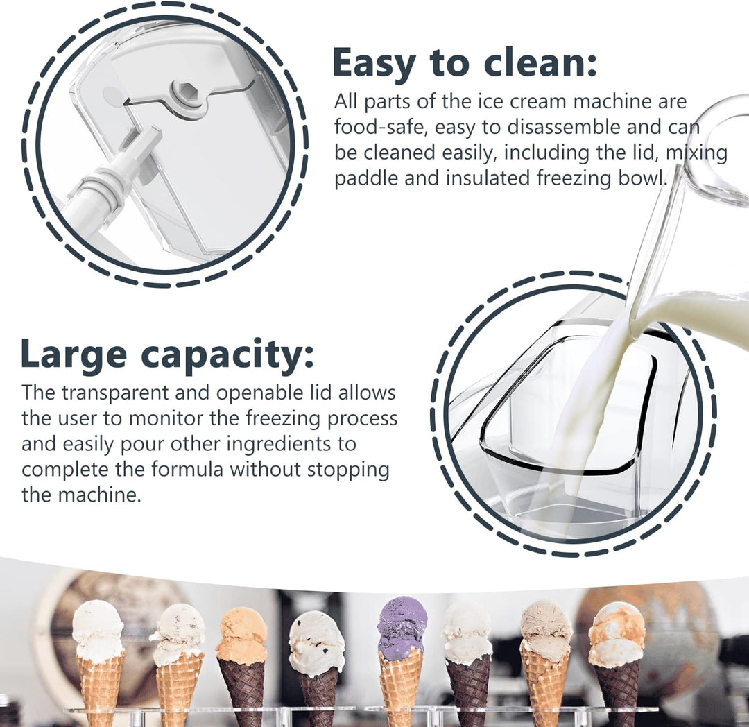Speiseeisbereiter, Eismaschine, Elektrische Eismaschine Soft Serve Homemade KECOOLKE 1.5 L Frozen Yo