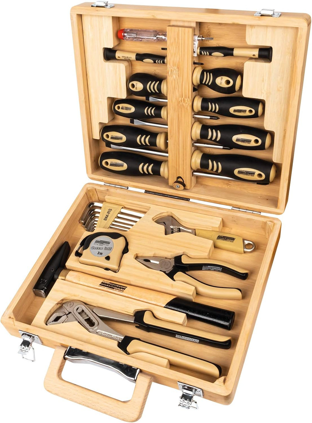 Mannesmann 24-tlg. Bambus-Werkzeugkoffer