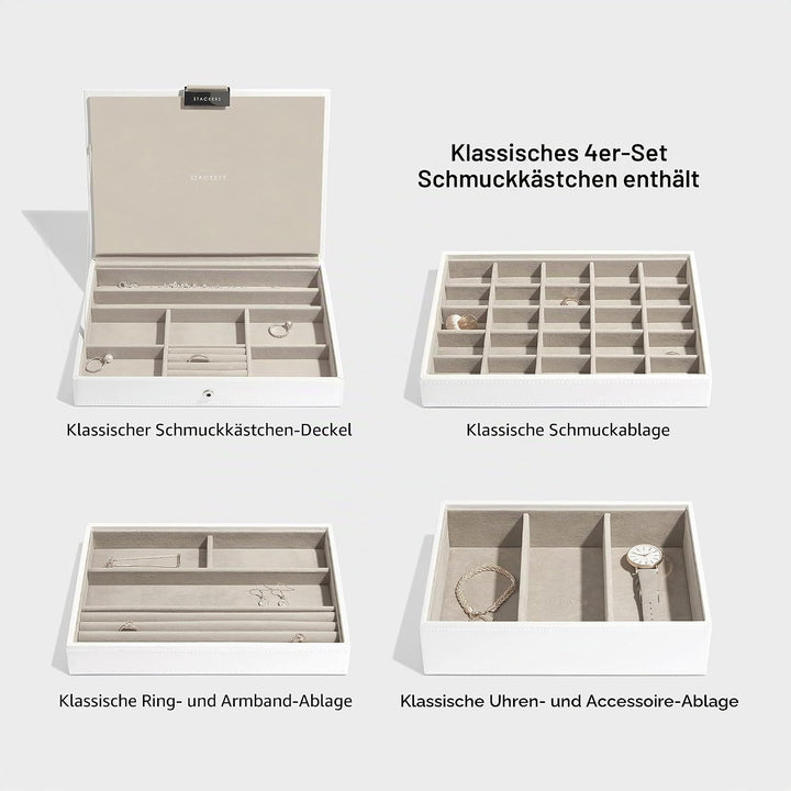 Stackers Weiss Klassisch Schmuckschatulle - 4 White, White