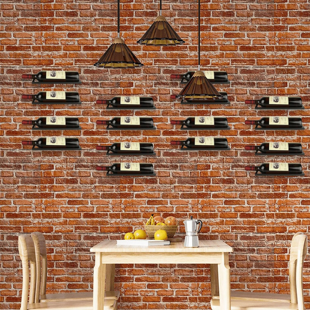 MIVIDE 6 Stück Weinregal Metall Schwarz Wandmontage, Flaschenhalter Wand, Hängend für Alle Arten von