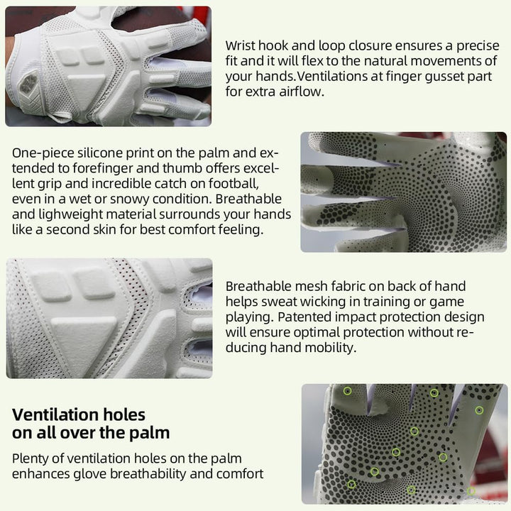 Seibertron Pro 3.0 Elite Ultra-Stick Sports Receiver/Empfänger Handschuhe American Football Gloves J