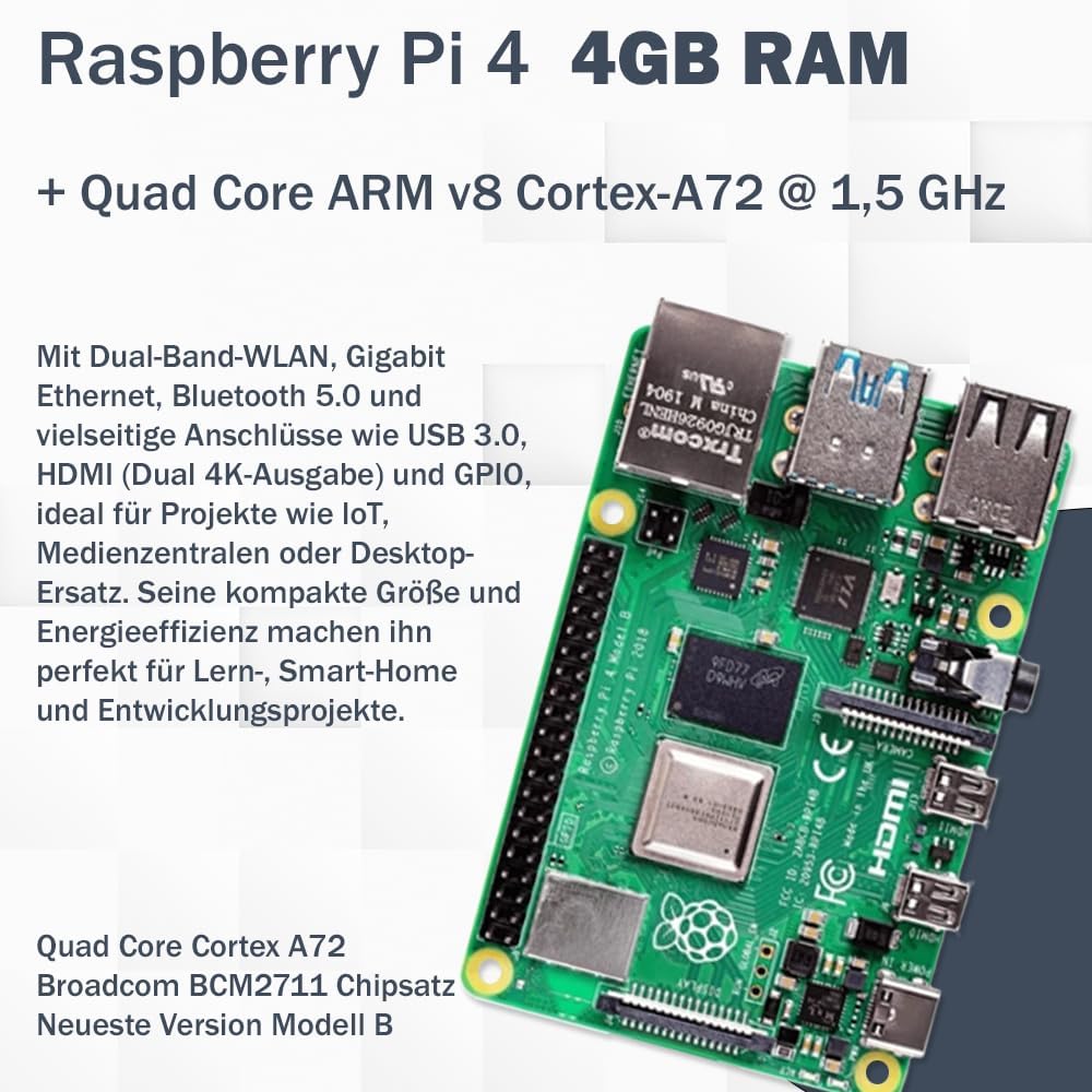 Raspberry Pi 4 Model B 4GB Desktop-Starter-Kit (32 GB)