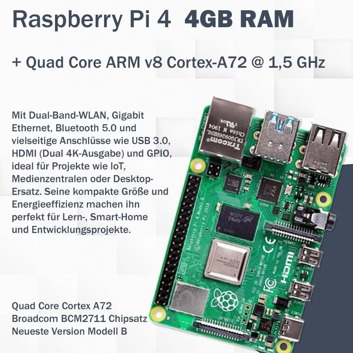 Raspberry Pi 4 Model B 4GB Desktop-Starter-Kit (32 GB)