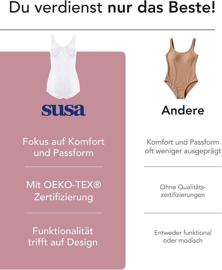 Susa Body ohne Bügel Cremona Grösse 95F, Farbe Weiss