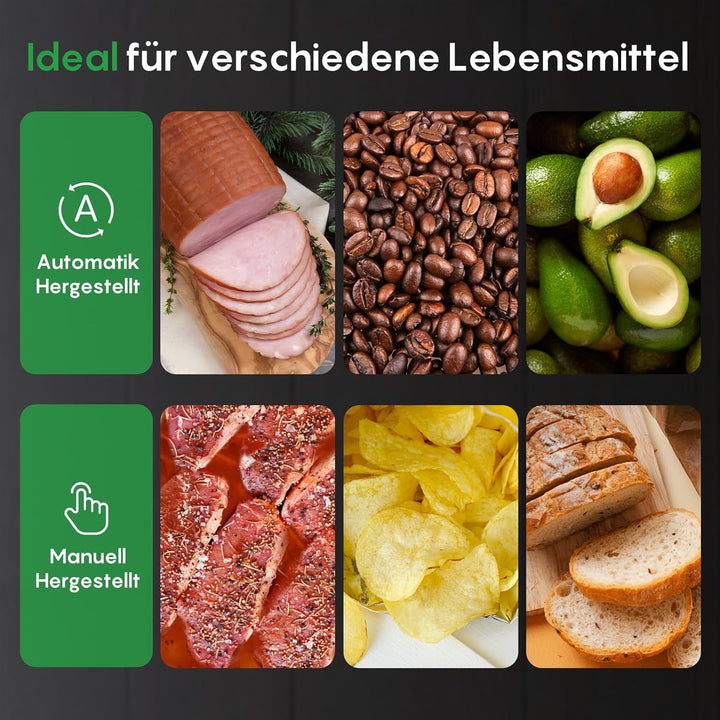 FRESKO Automatische Vakuumiergerät, 140W Vakuumierer mit Doppelte Heisssiegelung, Trocken-/Feuchtmod