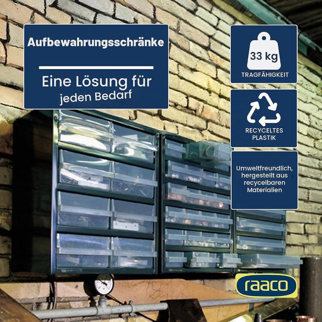 RAACO Stahlmagazin m.44Fächern schwarz m.Auszugsicherung