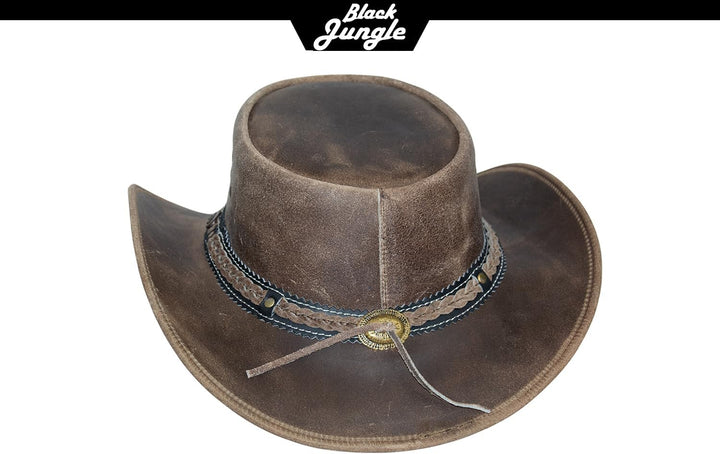 Black Jungle ARAMAC Lederhut Cowboyhut Australienhut Hut XS Charcoal, XS Charcoal