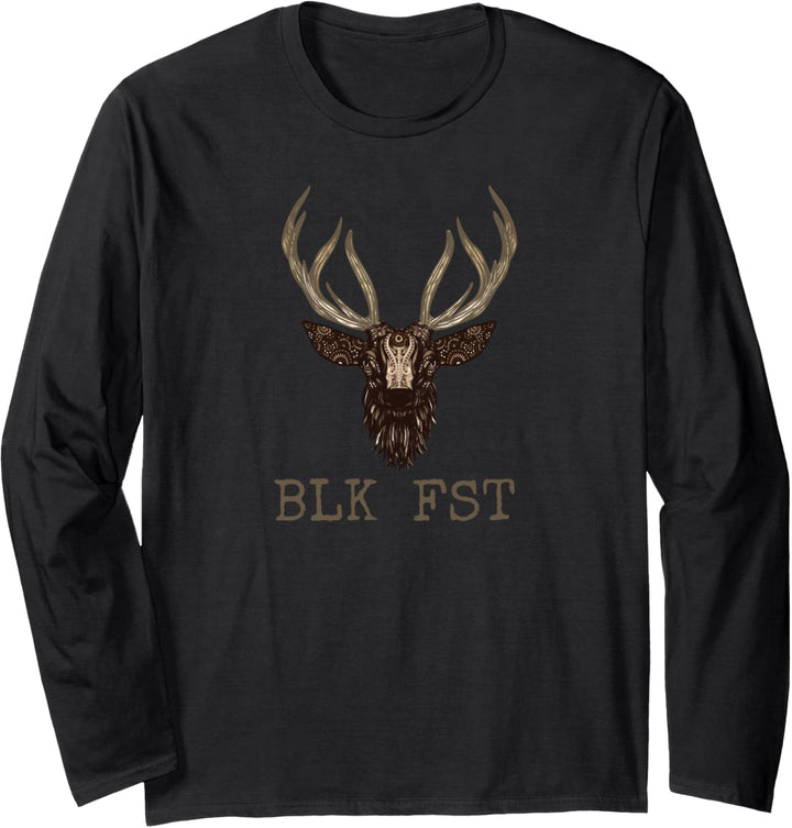 Schwarzwälder Black Forest Hirsch Geschenk Print Schwarzwald Langarmshirt