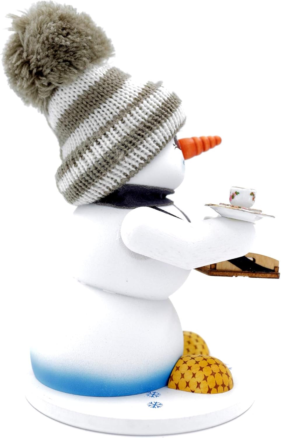 Kuhnert - Erzgebirgische Holzkunst Räuchermann Räucherfigur Schneemann 19cm - Bauchladen, Bauchladen