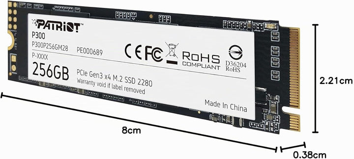 Patriot P300 M.2 PCIe Gen 3x4 256 GB SSD