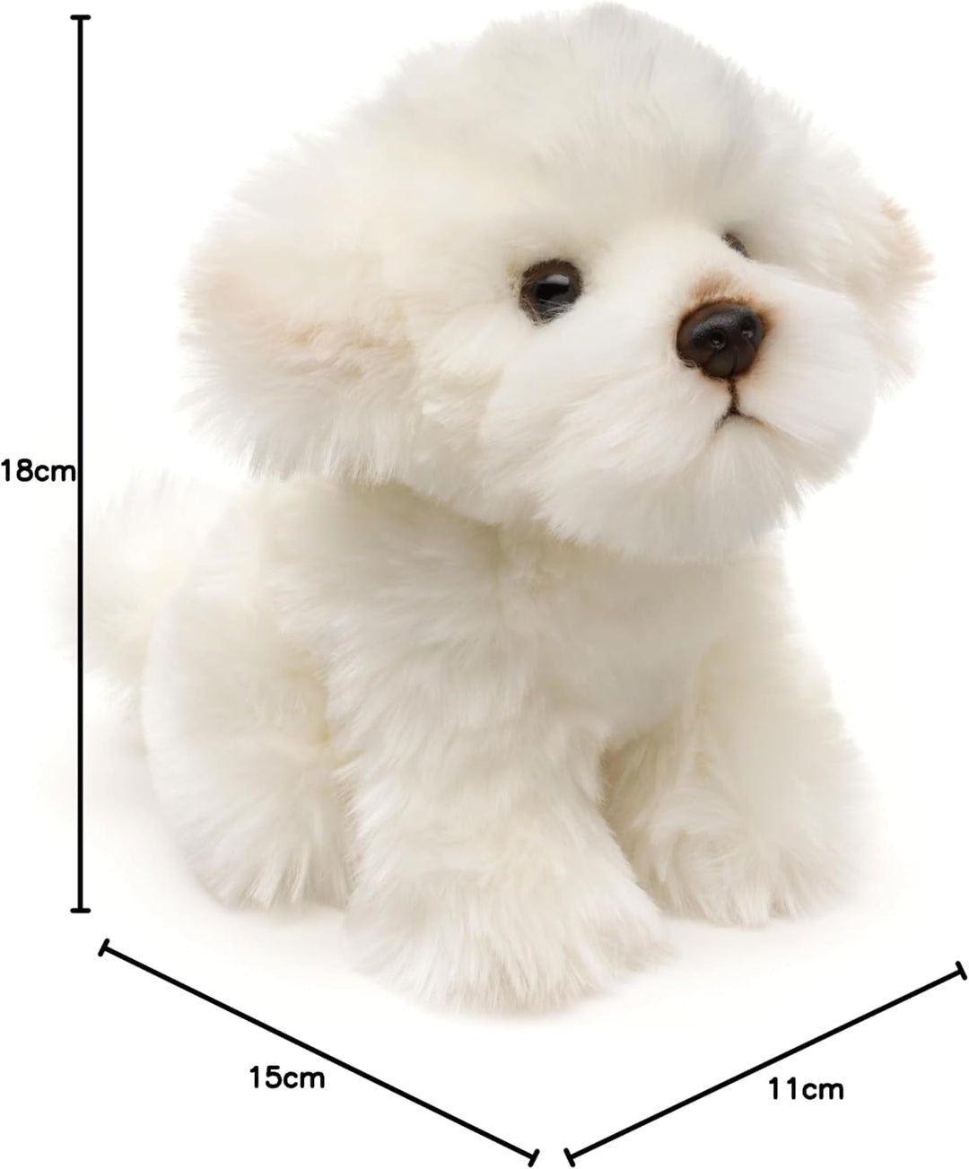 Uni-Toys - Malteser - 18 cm (Höhe) - Plüsch-Hund, Haustier - Plüschtier, Kuscheltier Malteser (18 Cm