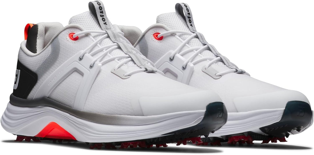 Footjoy Herren Hyperflex Golfschuhe 44 EU Weiss Schwarz Rot, 44 EU Wei&#xDF; Schwarz Rot