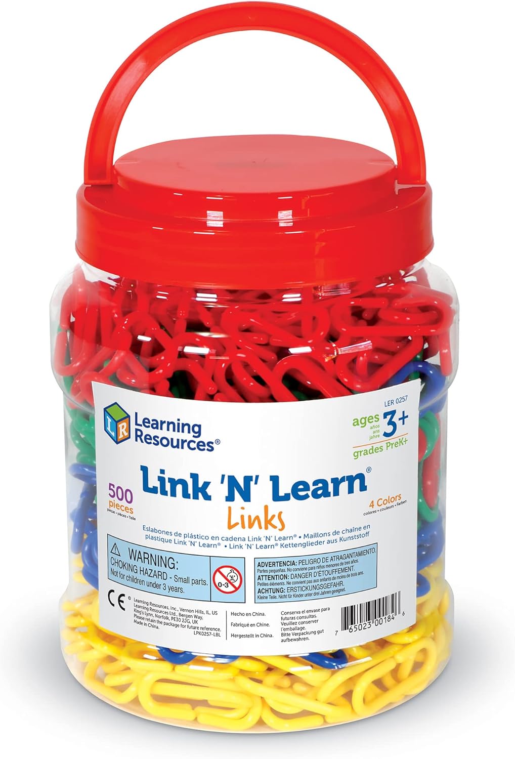 Learning Resources Link 'N' Learn Links – Kettenglieder in 4 Farben (Set mit 500 Stück)