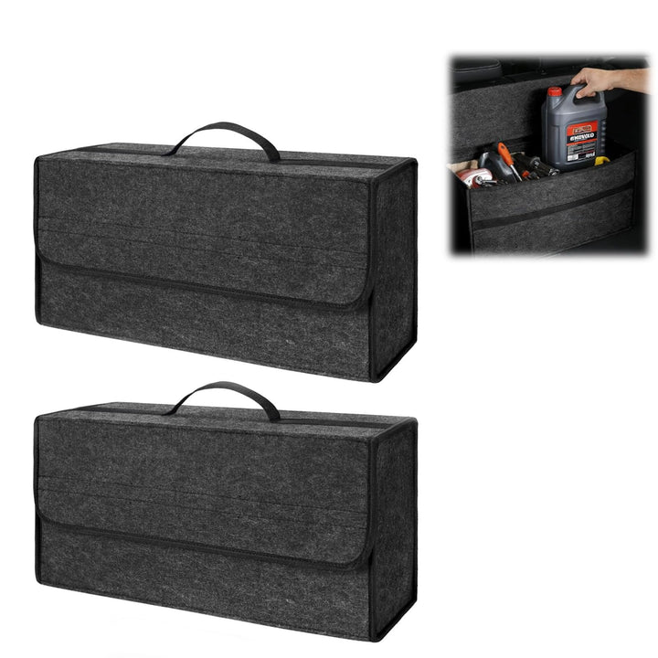 2 Stück Kofferraum Organizer - Auto Kofferraum Organizer Klett - Kofferraum Organizer mit Deckel - R
