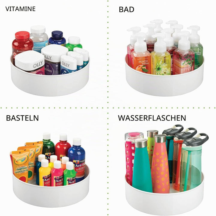 mDesign Lazy Susan Küchenregal – praktisches Gewürzregal für Küchenschrank – drehbarer Gewürzhalter
