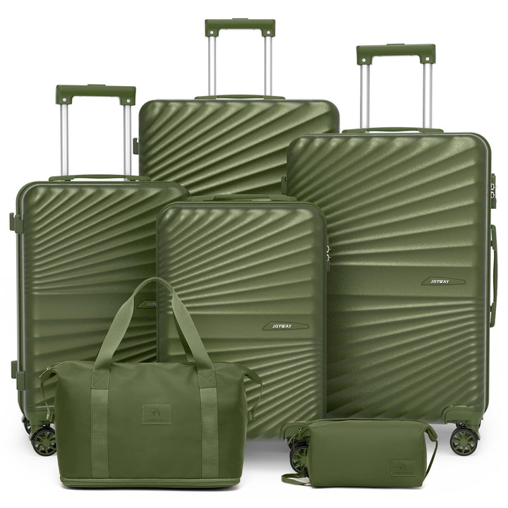 Joyway Kofferset 6tlg Hartschale Leicht mit 4 Rollen und TSA-Schloss Der Gepäcksets Enthält 1 Multif