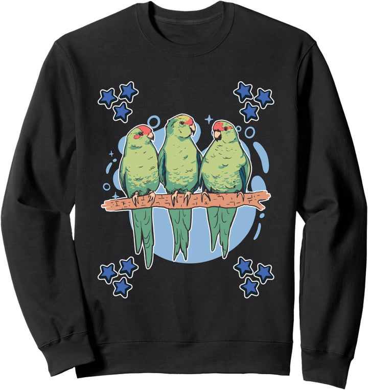 Herren Sittich Zeichnung Sterne Jungen Sittich Sweatshirt