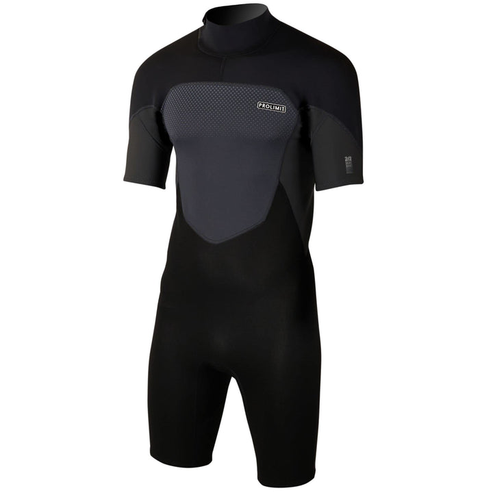 Prolimit - Fusion Shorty 2/2mm (DL) Neoprenanzug, Surfen Kiten Surfanzug (Black) Schwarz XS, Schwarz