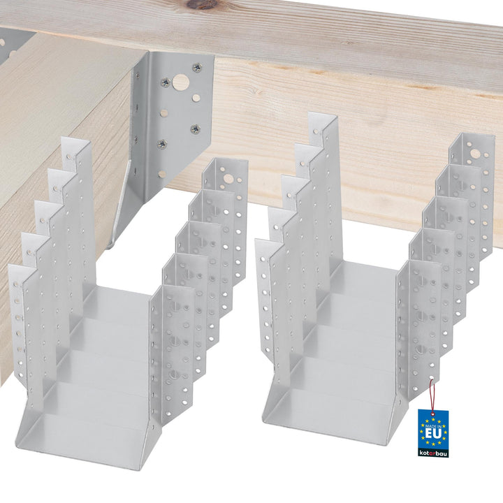 KOTARBAU® 10er Set Balkenschuh Typ A 140 mm Holzbalkenverbinder Balkenverbinder Verbinder für Baukon