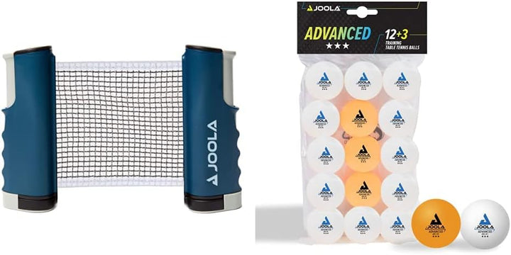JOOLA ausziehbares tragbares Tischtennisnetz CONNECT, Set (verstellbare Länge), blau, wahlweise Schl