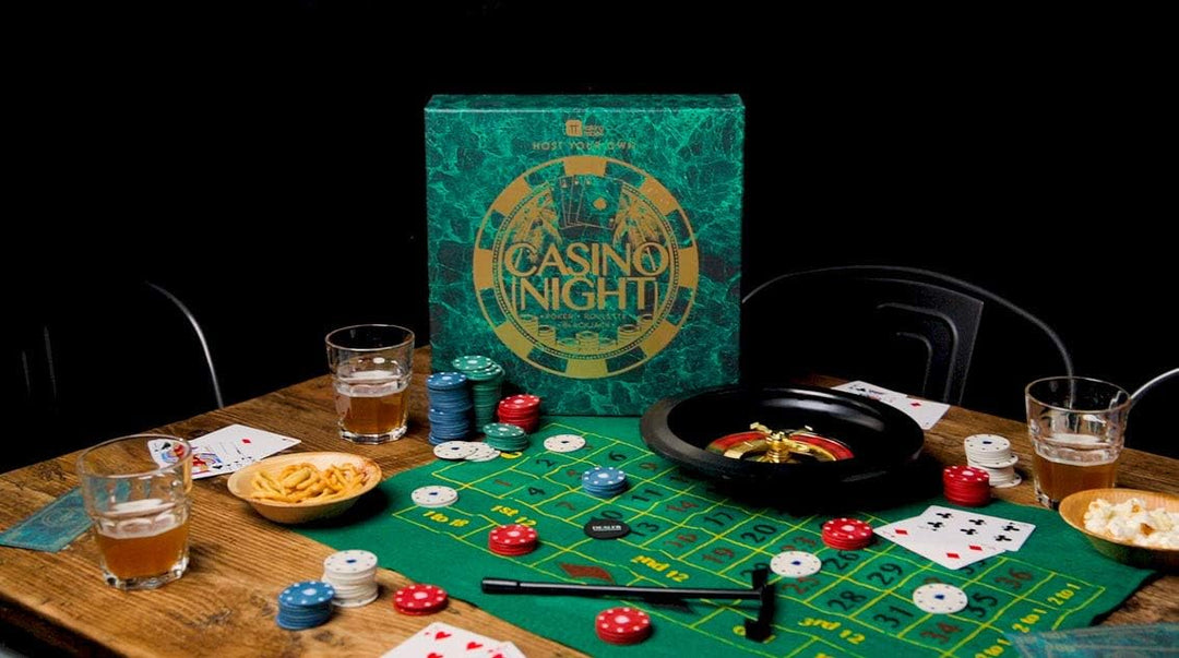 Talking Tables Casino Night Game Kit - Play Poker, Blackjack, Roulette - Glücksspielset für Erwachse