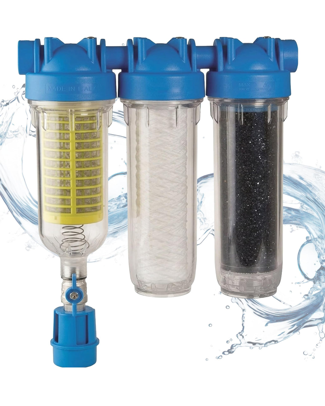purway® HYDRA Rainmaster Trio RLH LA 1" Wasserfiltergehäuse plus Filter